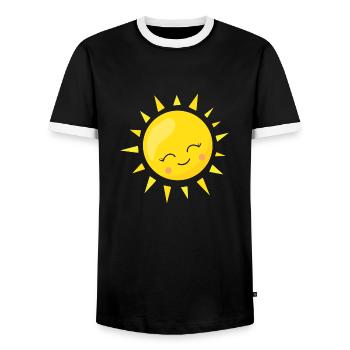 sonne - Männer Kontrast-T-Shirt - Schwarz/Weiß - Vorne - AI Model Female 172 light (172cm) & AI Model Male 178 light (178cm)