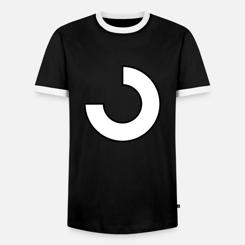three-quarters district F - Men's Ringer Shirt - black/white