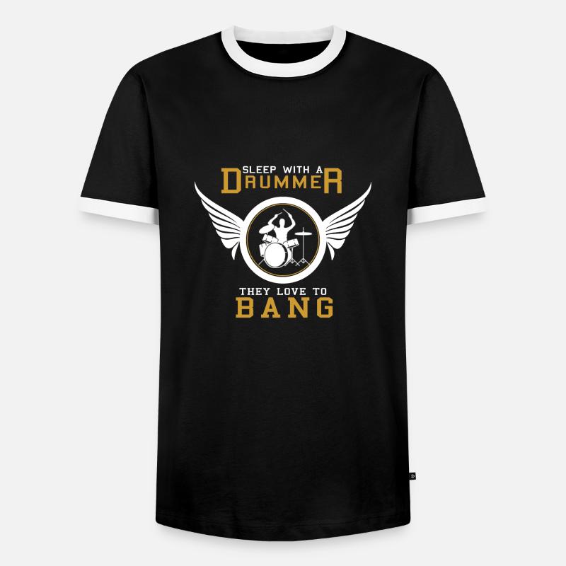 Drummer drums gift drummer - Men's Ringer Shirt - black/white