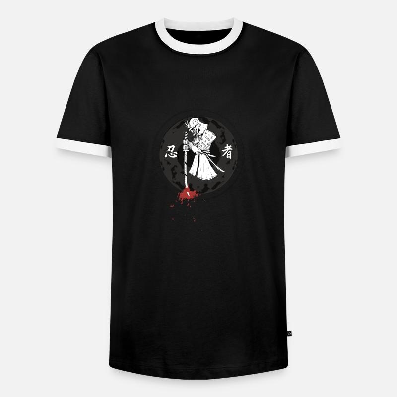 Samurai #3 - Männer Kontrast-T-Shirt - Schwarz/Weiß