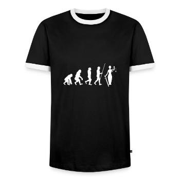 Cadeau d'évolution de juge-avocat juge de justice - T-shirt contrasté Homme - noir/blanc - Devant - AI Model Female 172 light (172cm) & AI Model Male 178 light (178cm)