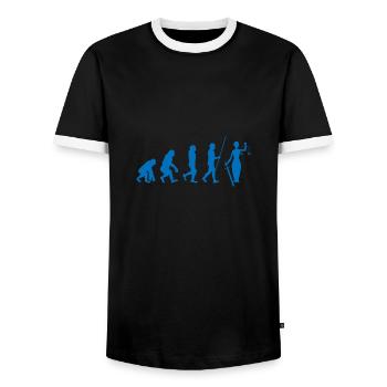 Cadeau d'évolution de juge-avocat juge de justice - T-shirt contrasté Homme - noir/blanc - Devant - AI Model Female 172 light (172cm) & AI Model Male 178 light (178cm)