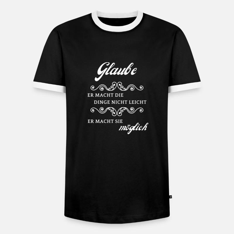 Glaube macht es möglich - Männer Kontrast-T-Shirt - Schwarz/Weiß