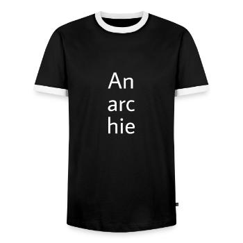 Anarchie - Männer Kontrast-T-Shirt - Schwarz/Weiß - Vorne - AI Model Female 172 light (172cm) & AI Model Male 178 light (178cm)