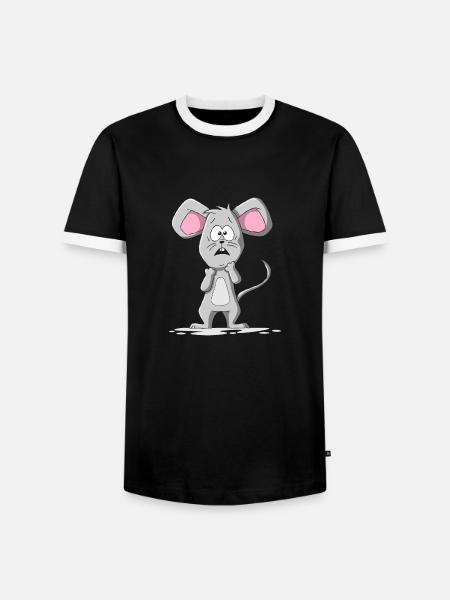 Anxious mouse - Men's Ringer Shirt - black/white