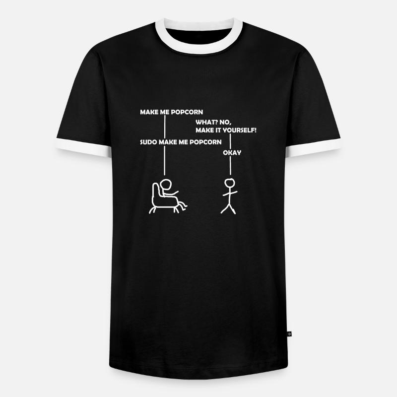 programmer sudo informatik - Men's Ringer Shirt - black/white