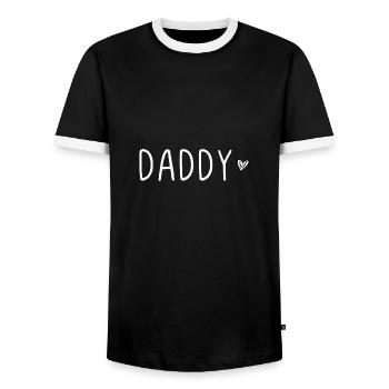 Daddy - Men's Ringer Shirt - black/white - Front - AI Model Female 172 light (172cm) & AI Model Male 178 light (178cm)