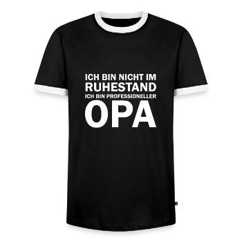 Ich bin professioneller Opa Rente Ruhestand - Männer Kontrast-T-Shirt - Schwarz/Weiß - Vorne - AI Model Female 172 light (172cm) & AI Model Male 178 light (178cm)