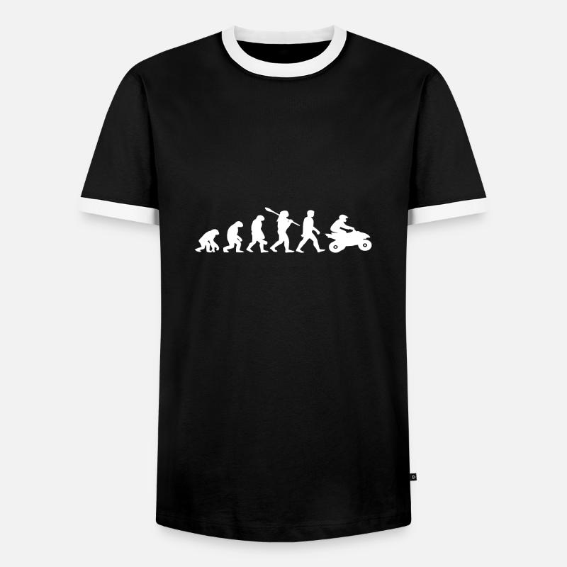 quad man evolution - Men's Ringer Shirt - black/white