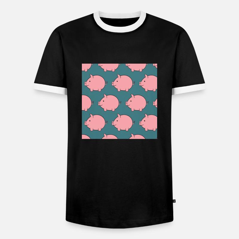 piglet - Men's Ringer Shirt - black/white