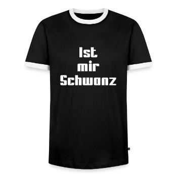Ist mir Schwanz - Männer Kontrast-T-Shirt - Schwarz/Weiß - Vorne - AI Model Female 172 light (172cm) & AI Model Male 178 light (178cm)