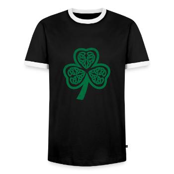 Keltische Symbole Kleeblatt Lustige Geschenkidee - Männer Kontrast-T-Shirt - Schwarz/Weiß - Vorne - AI Model Female 172 light (172cm) & AI Model Male 178 light (178cm)