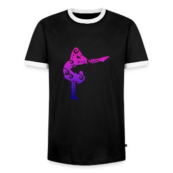 Gymnastics girl gymnast yoga pose gift - Men's Ringer Shirt - black/white - Front - AI Model Female 172 light (172cm) & AI Model Male 178 light (178cm)