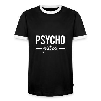 Psycho pâtes - T-shirt contrasté Homme - noir/blanc - Devant - AI Model Female 172 light (172cm) & AI Model Male 178 light (178cm)