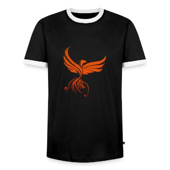 Egypt symbol phoenix gift idea - Men's Ringer Shirt - black/white - Front - AI Model Female 172 light (172cm) & AI Model Male 178 light (178cm)