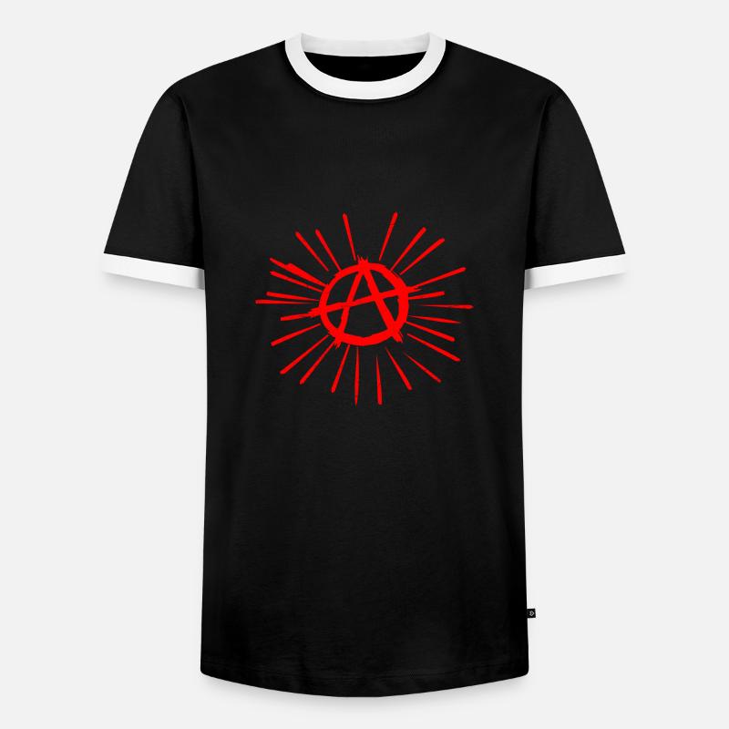 Symbol anarchy gift idea - Men's Ringer Shirt - black/white