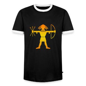 Wikinger-Symbol Ullr Gott des Bogenschießens Gift - Männer Kontrast-T-Shirt - Schwarz/Weiß - Vorne - AI Model Female 172 light (172cm) & AI Model Male 178 light (178cm)