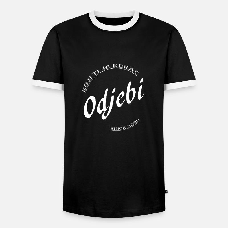 odjebi knows - Men's Ringer Shirt - black/white