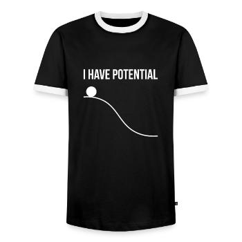 J'ai une école pour étudiants potentiels - T-shirt contrasté Homme - noir/blanc - Devant - AI Model Female 172 light (172cm) & AI Model Male 178 light (178cm)