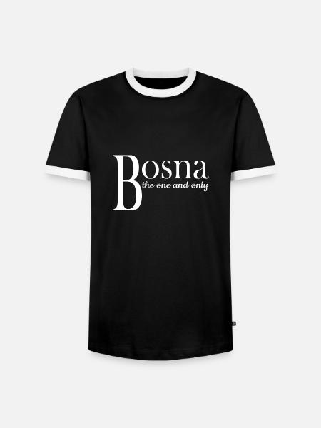 bosna weis - Männer Kontrast-T-Shirt - Schwarz/Weiß