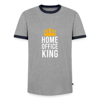 Home Office King Geschenkidee - Männer Kontrast-T-Shirt - Grau/Navy  - Vorne - AI Model Female 172 light (172cm) & AI Model Male 178 light (178cm)