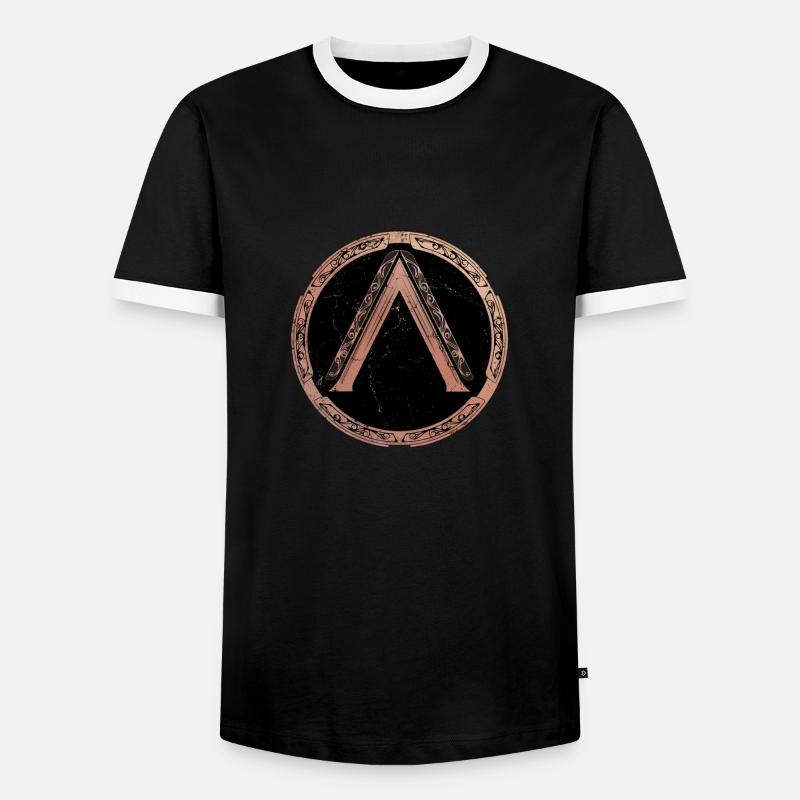Sparta Lambda icon - Men's Ringer Shirt - black/white