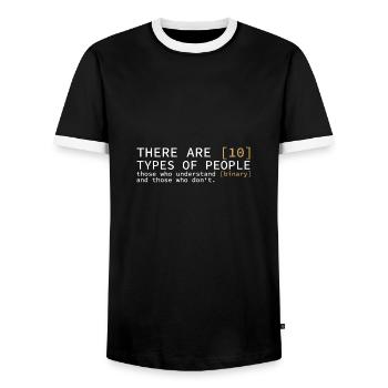 There are 10 types of people Geschenk Computer - Männer Kontrast-T-Shirt - Schwarz/Weiß - Vorne - AI Model Female 172 light (172cm) & AI Model Male 178 light (178cm)