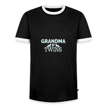 Twins Grandma of twins twins gift idea - Men's Ringer Shirt - black/white - Front - AI Model Female 172 light (172cm) & AI Model Male 178 light (178cm)