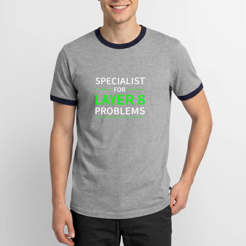 Specialist for layer 8 problems gift code Men's Ringer Shirt