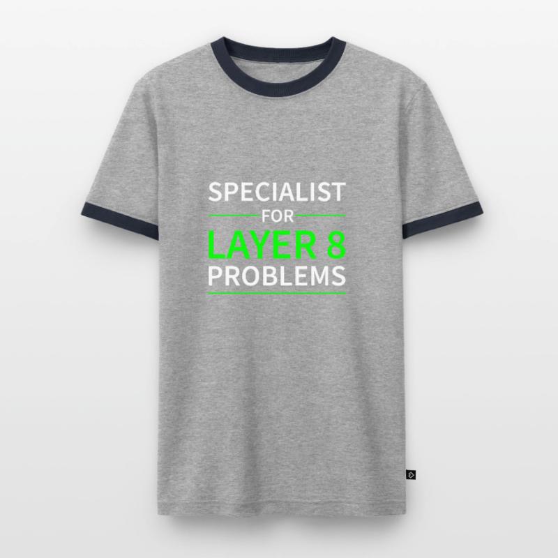 Specialist for layer 8 problems gift code Men's Ringer Shirt