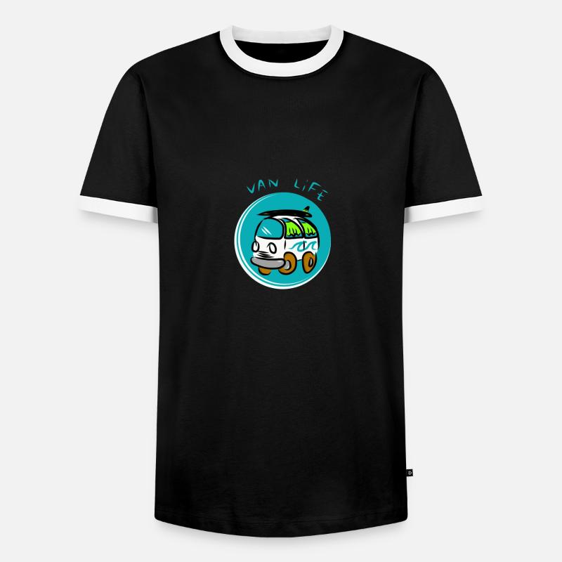 Van life - Men's Ringer Shirt - black/white