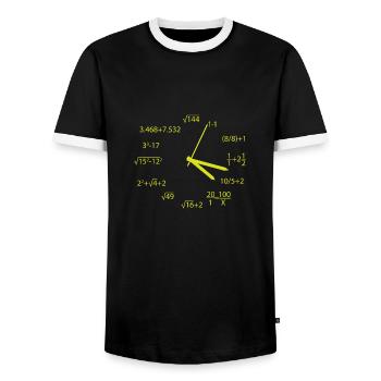 Math time fun school gift - Men's Ringer Shirt - black/white - Front - AI Model Female 172 light (172cm) & AI Model Male 178 light (178cm)