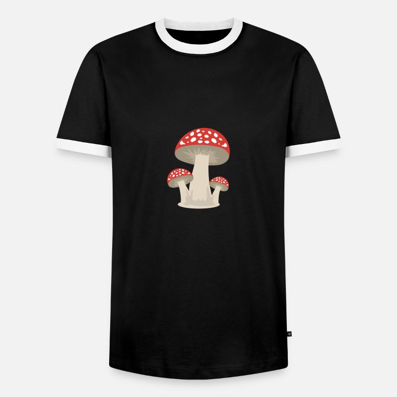Mushroom lucky guy forest gift idea - Men's Ringer Shirt - black/white