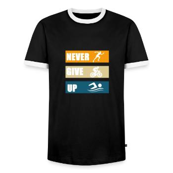 Gib nie auf - Männer Kontrast-T-Shirt - Schwarz/Weiß - Vorne - AI Model Female 172 light (172cm) & AI Model Male 178 light (178cm)