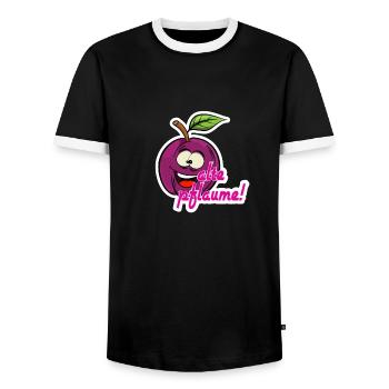 Alte pflaume - Männer Kontrast-T-Shirt - Schwarz/Weiß - Vorne - AI Model Female 172 light (172cm) & AI Model Male 178 light (178cm)