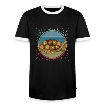 Tortoise - Men's Ringer Shirt - black/white - Front - AI Model Female 172 light (172cm) & AI Model Male 178 light (178cm)
