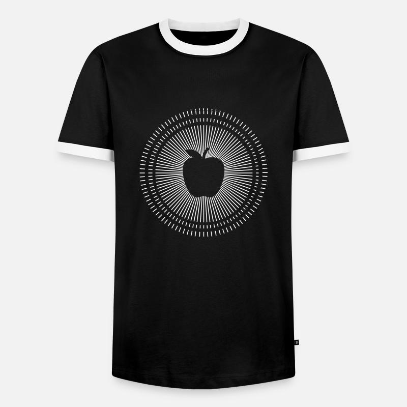 Apfel - Männer Kontrast-T-Shirt - Schwarz/Weiß