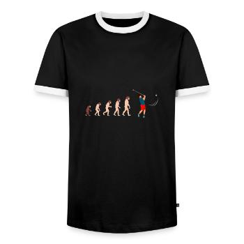 Idée cadeau golfeur Evolution - T-shirt contrasté Homme - noir/blanc - Devant - AI Model Female 172 light (172cm) & AI Model Male 178 light (178cm)