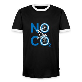 Pas de dioxyde de carbone protection du climat protection de l'environnement nature - T-shirt contrasté Homme - noir/blanc - Devant - AI Model Female 172 light (172cm) & AI Model Male 178 light (178cm)