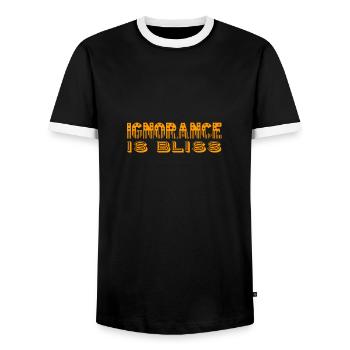 ignorance is bliss - T-shirt contrasté Homme - noir/blanc - Devant - AI Model Female 172 light (172cm) & AI Model Male 178 light (178cm)