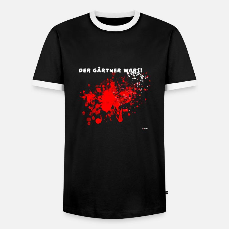 Der Gärtner wars! - Männer Kontrast-T-Shirt - Schwarz/Weiß