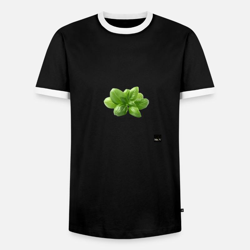 basil - Men's Ringer Shirt - black/white