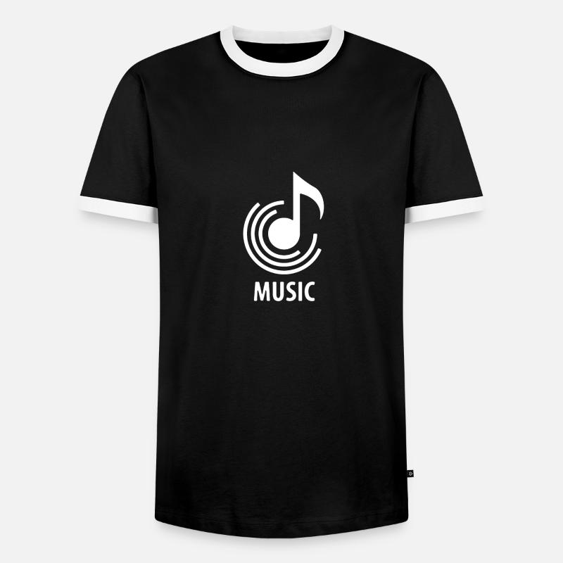 Musiknote - Männer Kontrast-T-Shirt - Schwarz/Weiß