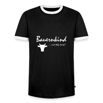 Bauernkind Bayern Heimat Spruch Geschenk - Männer Kontrast-T-Shirt - Schwarz/Weiß - Vorne - AI Model Female 172 light (172cm) & AI Model Male 178 light (178cm)