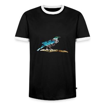 Cadeau de tatouage tribal polynésien de voilier maori - T-shirt contrasté Homme - noir/blanc - Devant - AI Model Female 172 light (172cm) & AI Model Male 178 light (178cm)