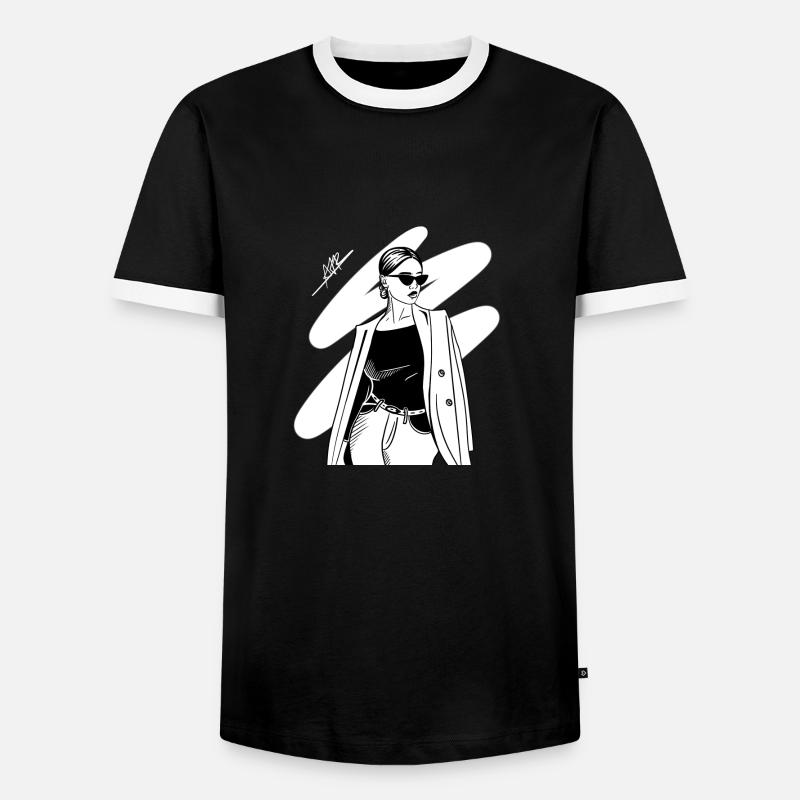 Glam Mädchen - Männer Kontrast-T-Shirt - Schwarz/Weiß
