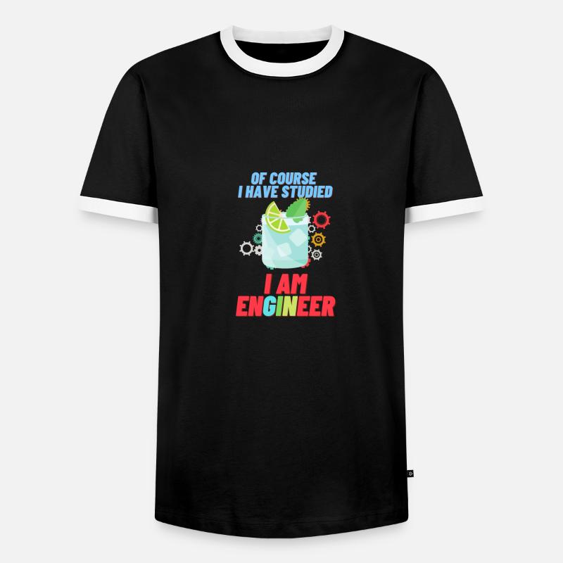 I am enGINeer | gin - Men's Ringer Shirt - black/white