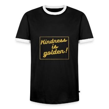 La gentillesse est d'or - T-shirt contrasté Homme - noir/blanc - Devant - AI Model Female 172 light (172cm) & AI Model Male 178 light (178cm)
