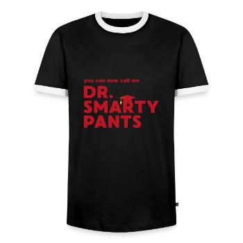University graduation Phd doctor saying gift - Men's Ringer Shirt - black/white - Front - AI Model Female 172 light (172cm) & AI Model Male 178 light (178cm)