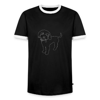 caniche - T-shirt contrasté Homme - noir/blanc - Devant - AI Model Female 172 light (172cm) & AI Model Male 178 light (178cm)